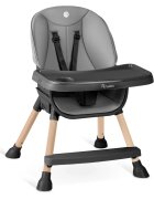 Nukido Scaun de masa multifunctional 3in1 cu utilizare versatilamasuta reglabila si detasabilahusa impermeabilacenturi de siguranta si suport picioare Tilo GriNegru