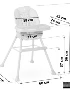 Nukido Scaun de masa multifunctional 3in1 cu utilizare versatilamasuta reglabila si detasabilahusa impermeabilacenturi de siguranta si suport picioare Tilo Verde