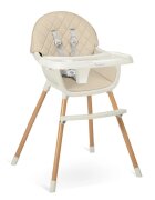 Nukido Scaun de masa multifunctional 3in1 pentru copii cu masuta reglabila si detasabilahusa din PU usor de curatatsuport picioaretransformabil in scaunel clasic Lilo Beige