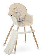 Nukido Scaun de masa multifunctional 3in1 pentru copii cu masuta reglabila si detasabilahusa din PU usor de curatatsuport picioaretransformabil in scaunel clasic Lilo Beige