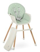 Nukido Scaun de masa multifunctional 3in1 pentru copii cu masuta reglabila si detasabilahusa din PU usor de curatatsuport picioaretransformabil in scaunel clasic Lilo Green