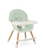 Nukido Scaun de masa multifunctional 3in1 pentru copii cu masuta reglabila si detasabilahusa din PU usor de curatatsuport picioaretransformabil in scaunel clasic Lilo Green