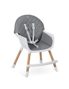 Nukido Scaun de masa multifunctional 3in1 pentru copii cu masuta reglabila si detasabilahusa din PU usor de curatatsuport picioaretransformabil in scaunel clasic Lilo Grey