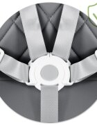 Nukido Scaun de masa multifunctional 3in1 pentru copii cu masuta reglabila si detasabilahusa din PU usor de curatatsuport picioaretransformabil in scaunel clasic Lilo Grey