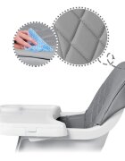 Nukido Scaun de masa multifunctional 3in1 pentru copii cu masuta reglabila si detasabilahusa din PU usor de curatatsuport picioaretransformabil in scaunel clasic Lilo Grey