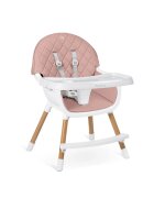 Nukido Scaun de masa multifunctional 3in1 pentru copii cu masuta reglabila si detasabilahusa din PU usor de curatatsuport picioaretransformabil in scaunel clasic Lilo Pink