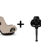 NUNA Set Scaun auto rotativ i-Size Todl next Biscotti 40-105 cm + Baza isofix Base next i-Size