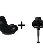 NUNA Set Scaun auto rotativ i-Size Todl next Caviar 40-105 cm + Baza isofix Base next i-Size