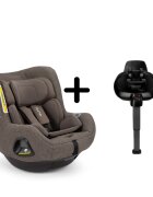 NUNA Set scaun auto rotativ i-Size TODL next Chestnut 40-105 cm + baza isofix BASE next i-Size