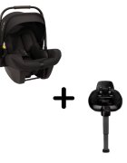 NUNA Set scoica auto i-Size PIPA Lite Caviar R129 + Baza isofix Base next i-Size pentru PIPA Lite