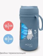 NUVITA Termos din otel inoxidabil Powder Blue 350 ml cu cioc retractabil din silicon