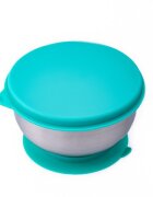Oaki Castron din inox cu capac si ventuza Albastru
