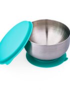 Oaki Castron din inox cu capac si ventuza Albastru