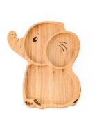 Oaki Farfurie elefant din bambus organic cu baza tip ventuza verde