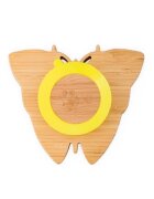 Oaki Farfurie fluturas din bambus organic cu baza tip ventuza galben