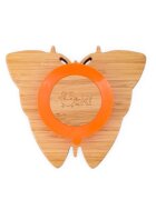Oaki Farfurie fluturas din bambus organic cu baza tip ventuza portocaliu