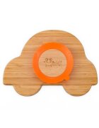 Oaki Farfurie masinuta din bambus organic cu baza tip ventuza portocaliu