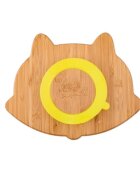 Oaki Farfurie vulpita din bambus organic cu baza tip ventuza Galben
