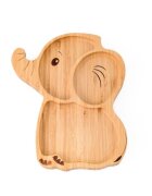 Oaki Set castron si farfurie cu lingurita pentru diversificare din bambus Elefant Verde
