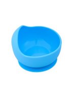 Oaki Set diversificare pentru copii castron cu ventuza si lingurita din silicon albastru