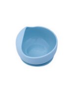 Oaki Set diversificare pentru copii castron cu ventuza si lingurita din silicon bleu