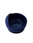 Oaki Set diversificare pentru copii castron cu ventuza si lingurita din silicon bleumarin