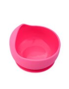 Oaki Set diversificare pentru copii castron cu ventuza si lingurita din silicon roz