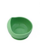 Oaki Set diversificare pentru copii castron cu ventuza si lingurita din silicon verde pal