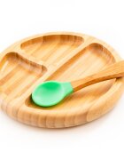 Oaki Set diversificare pentru copii castron farfurie si doua lingurite din bambus verde