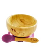 Oaki Set diversificare pentru copii castron si lingurita din bambus mov