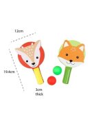Orange Tree Toys Palete din Lemn Vulpea si Caprioara cu 2 mingii usoare ping-pong de la 3 ani