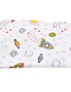 Paturica fermecata Cearsaf patut 120x60 cm bumbac model rachete