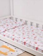 Paturica fermecata Lenjerie 3 piese pat 90x200 cm model flori de bumbac