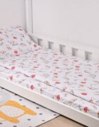 Paturica fermecata Lenjerie 3 piese pat 90x200 cm model flori de bumbac