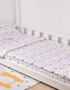 Paturica fermecata Lenjerie 3 piese pat 90x200 cm model fluturasi