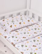 Paturica fermecata Lenjerie pat casuta 90x200 cm model rachete