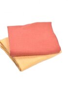Paturica fermecata Set 2 museline bumbac organic roz inchis si galben 80x80 cm