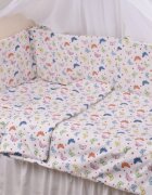 Paturica fermecata Set complet lenjerie si aparatoare patut 120x60 cm fluturasi