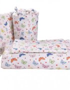 Paturica fermecata Set complet lenjerie si aparatoare patut 120x60 cm fluturasi