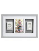 PEARHEAD Kit rama foto simpla cu amprenta mulaj manuta si piciorus gri