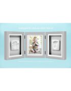 PEARHEAD Kit rama foto tripla gri cu amprente manuta si piciorus