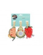 PEARHEAD Set 3 jucarii de plus pentru bebelusi model fructe