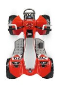 PEG-PEREGO ATV electric pentru copii Peg Perego Polaris Outlaw 330 W 12V Negru rosu tractiune pe doua roti schimbator de viteza lumini led suport pentru picioare sarcina maxima 40 kg