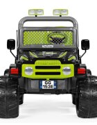 PEG-PEREGO Masina electrica pentru copii Gaucho Sport 12V VerdeNegru 500W cu suspensii 2 locuri reglabile si pornire lenta