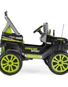 PEG-PEREGO Masina electrica pentru copii Gaucho Sport 12V VerdeNegru 500W cu suspensii 2 locuri reglabile si pornire lenta