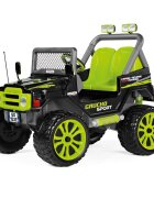 PEG-PEREGO Masina electrica pentru copii Gaucho Sport 12V VerdeNegru 500W cu suspensii 2 locuri reglabile si pornire lenta