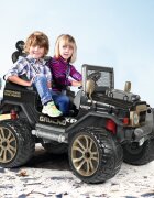 PEG-PEREGO Masina electrica pentru copii Peg Perego Gaucho XP 24V negrumaro cu radio lumini led schimbator viteza amortizoare scaun reglabil centura de siguranta