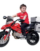 PEG-PEREGO Motocicleta electrica pentru copii Peg Perego Ducati Enduro cu roti din cauciuc scaun ergonomic lumini led si doua viteze 330W