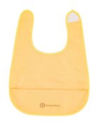 Petite&Mars Baveta impermeabila cu buzunar PetiteMars Nate fara pvc si ftalati 37x27 cm 6 luni+ prindere velcro Ocru
