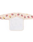 Petite&Mars Baveta impermeabila PetiteMars cu maneci lungi 38x42 cm 24 luni+ Beige Strawberies